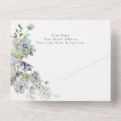 Elegante Hochzeit im Wasser All In One Einladung (Rückseite)