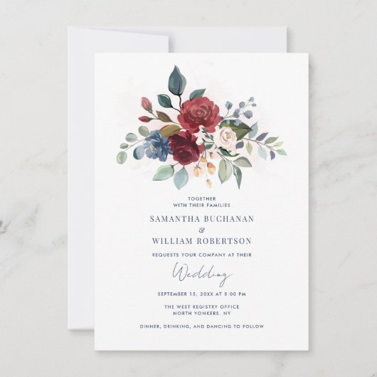 Elegante Hochzeit im Wasser Einladung (Vorderseite)