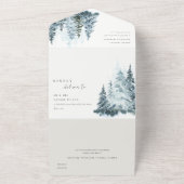 Elegante Hochzeit im Winterwald Pine All In One Einladung (Außenbereich)