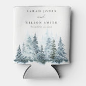 Elegante Hochzeit im Winterwald Pine Dosenkühler (Vorderseite)