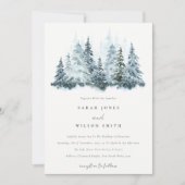 Elegante Hochzeit im Winterwald Pine Einladung (Vorderseite)
