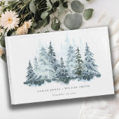Elegante Hochzeit im Winterwald Pine Gästebuch