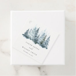 Elegante Hochzeit im Winterwald Pine Geschenkanhänger