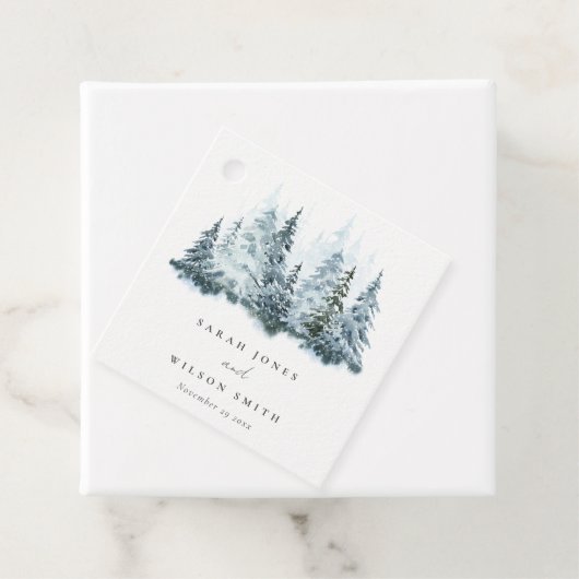 Elegante Hochzeit im Winterwald Pine Geschenkanhänger (Beispiel)