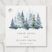 Elegante Hochzeit im Winterwald Pine Geschenkanhänger (Vorderseite)