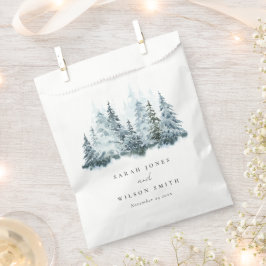 Elegante Hochzeit im Winterwald Pine Geschenktütchen