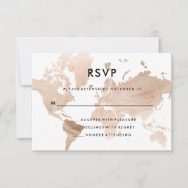 Elegante Hochzeit | Imitate Gold Map RSVP Karte