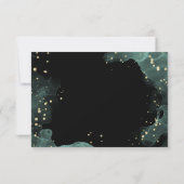 Elegante Hochzeit in Blau, Grün, Gold RSVP Karte (Rückseite)