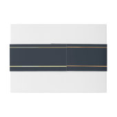 Elegante Hochzeit in Blau und Gold Einladungsbanderole (Rückseitenbeispiel)