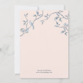 Elegante Hochzeit in Blauen und Weiß Einladung (Rückseite)