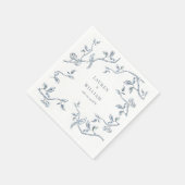 Elegante Hochzeit in Blauen und Weiß Serviette (Ecke)