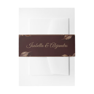 Elegante Hochzeit in Burgund und Gold Floral Einladungsbanderole
