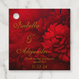 Elegante Hochzeit in Burgund und Rot-Flora Geschenkanhänger