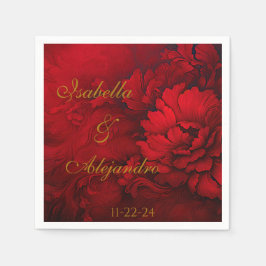 Elegante Hochzeit in Burgund und Rot-Flora Serviette