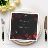 Elegante Hochzeit in Custom Black and Red Floral Serviette