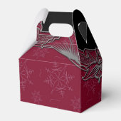 Elegante Hochzeit in Deep Red und Black Winter Geschenkschachtel (Rückseite)