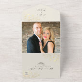 Elegante Hochzeit in Elfenbein und Gold All In One Einladung (Außenbereich)