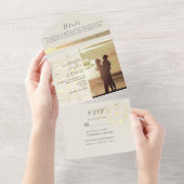 Elegante Hochzeit in Elfenbein und Gold All In One Einladung (Abreißen)