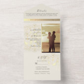 Elegante Hochzeit in Elfenbein und Gold All In One Einladung (Innen Boden)