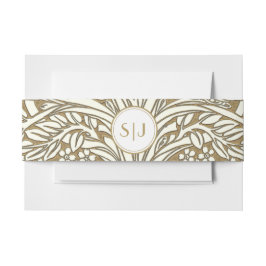 Elegante Hochzeit in Elfenbein und Gold Einladungsbanderole