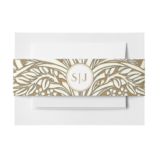 Elegante Hochzeit in Elfenbein und Gold Einladungsbanderole (Vorderseite Beispiel)