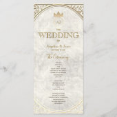 Elegante Hochzeit in Elfenbein und Gold Programm (Vorderseite)