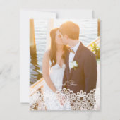 Elegante Hochzeit in Gold Lace Dankeskarte (Rückseite)