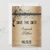 Elegante Hochzeit in Gold und Schwarz Save The Date (Vorderseite)