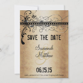 Elegante Hochzeit in Gold und Schwarz Save The Date