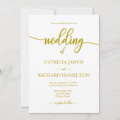 Elegante Hochzeit in Gold und Weiß Einladung (Vorderseite)