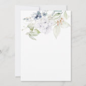 Elegante Hochzeit in Grün und Blauer Flora Einladung (Rückseite)