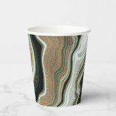 Elegante Hochzeit in Grün und Gold Pappbecher (Rückseite)