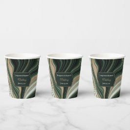 Elegante Hochzeit in Grün und Gold Pappbecher