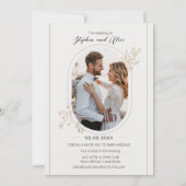 Elegante Hochzeit in hellem Beige Einladung (Vorderseite)