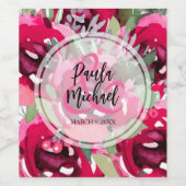 Elegante Hochzeit in Hot Pink Weinetikett (Einzelnes Label)