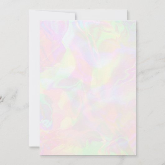 Elegante Hochzeit in iridescent Holographic Modern Einladung (Rückseite)