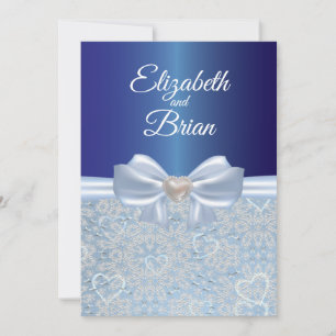 Elegante Hochzeit in Königsblau Einladung