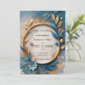 Elegante Hochzeit in Luxus Botanische Hochzeit Save The Date (Stehend Vorderseite)