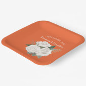 Elegante Hochzeit in Orange & White Roses Pappteller (Gewinkelt)