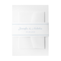 Elegante Hochzeit in Puderblau Schrift Einladungsbanderole