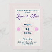 elegante Hochzeit in rosa beige-Design, rosa Blume Einladung (Vorne/Hinten)