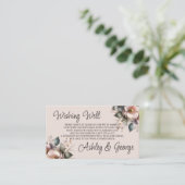 Elegante Hochzeit in Rosa, Blau und Creme Begleitkarte (Stehend Vorderseite)