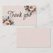 Elegante Hochzeit in Rosa, Blau und Creme Begleitkarte (Vorne/Hinten)