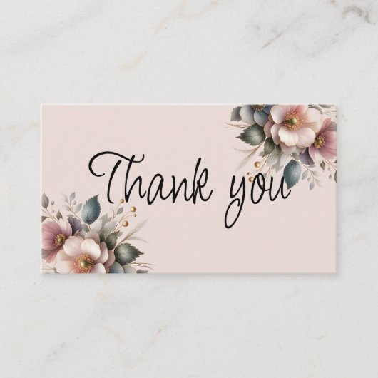 Elegante Hochzeit in Rosa, Blau und Creme Begleitkarte (Vorderseite)