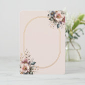 Elegante Hochzeit in Rosa, Blau und Creme Einladung (Stehend Vorderseite)