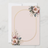 Elegante Hochzeit in Rosa, Blau und Creme Einladung (Vorderseite)