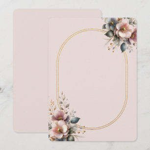 Elegante Hochzeit in Rosa, Blau und Creme Einladung