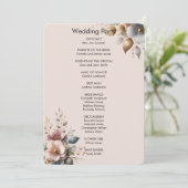 Elegante Hochzeit in Rosa, Blau und Creme Einladung (Stehend Vorderseite)