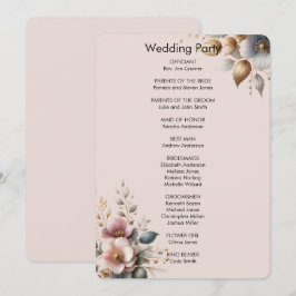 Elegante Hochzeit in Rosa, Blau und Creme Einladung