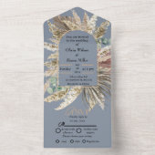 Elegante Hochzeit in rosa Boho All In One Einladung (Innen Boden)